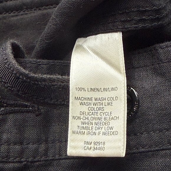 Juicy Couture Womens Black Linen Wide-Leg Pants Drawstring Pockets Size XL - Picture 5 of 8